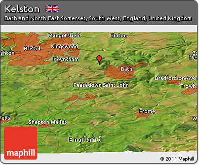 Satellite Panoramic Map of Kelston