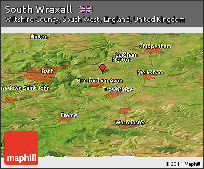 Satellite Panoramic Map of South Wraxall
