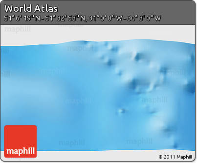 Physical 3D Map of the Area around 51° 19' 36" N, 30° 31' 29" W