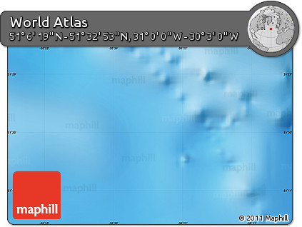 Physical Map of the Area around 51° 19' 36" N, 30° 31' 29" W