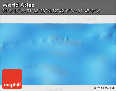 Physical 3D Map of the Area around 51° 19' 36" N, 32° 13' 30" W