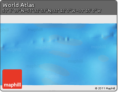 Physical 3D Map of the Area around 51° 19' 36" N, 32° 13' 30" W