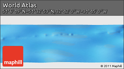 Physical Panoramic Map of the Area around 51° 19' 36" N, 32° 13' 30" W