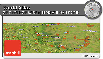 Satellite Panoramic Map of the Area around 51° 19' 36" N, 39° 10' 29" E