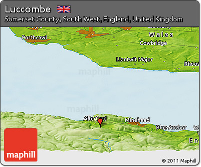 Physical Panoramic Map of Luccombe