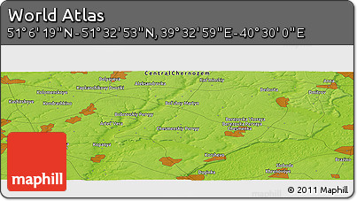 Physical Panoramic Map of the Area around 51° 19' 36" N, 40° 1' 29" E