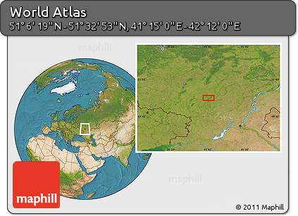 Satellite Location Map of the Area around 51° 19' 36" N, 41° 43' 30" E