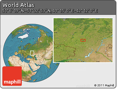 Satellite Location Map of the Area around 51° 19' 36" N, 41° 43' 30" E