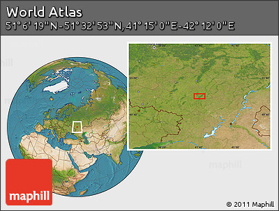Satellite Location Map of the Area around 51° 19' 36" N, 41° 43' 30" E