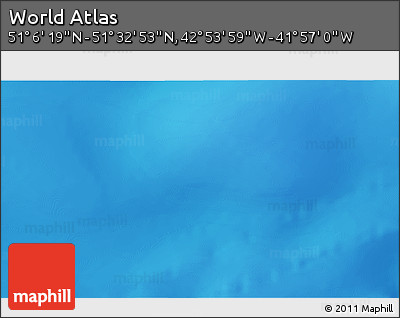 Physical 3D Map of the Area around 51° 19' 36" N, 42° 25' 29" W