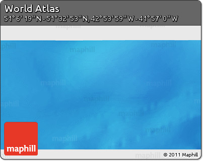 Physical 3D Map of the Area around 51° 19' 36" N, 42° 25' 29" W