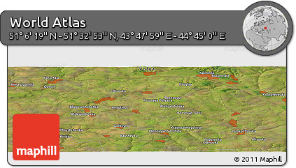 Satellite Panoramic Map of the Area around 51° 19' 36" N, 44° 16' 29" E