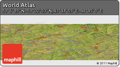 Satellite Panoramic Map of the Area around 51° 19' 36" N, 44° 16' 29" E