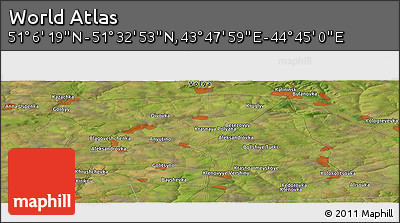 Satellite Panoramic Map of the Area around 51° 19' 36" N, 44° 16' 29" E