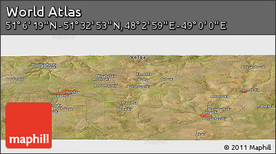 Satellite Panoramic Map of the Area around 51° 19' 36" N, 48° 31' 29" E