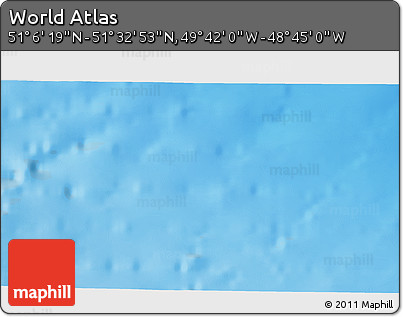 Shaded Relief 3D Map of the Area around 51° 19' 36" N, 49° 13' 30" W