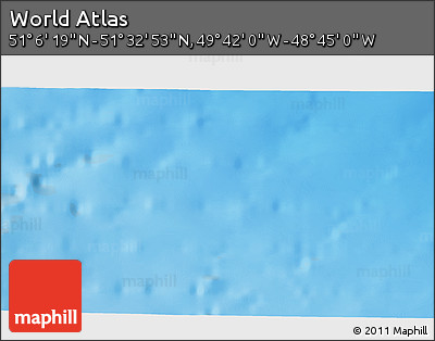 Shaded Relief 3D Map of the Area around 51° 19' 36" N, 49° 13' 30" W