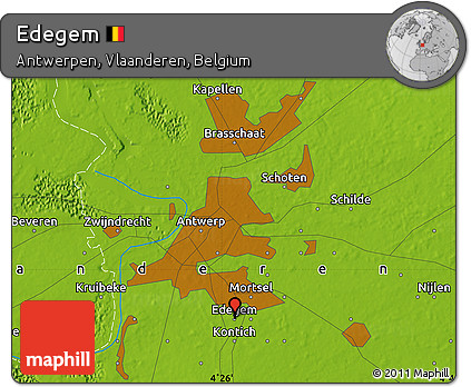 Physical Map of Edegem
