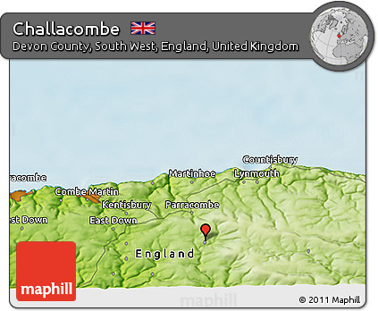 Physical 3D Map of Challacombe