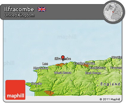Physical 3D Map of Ilfracombe