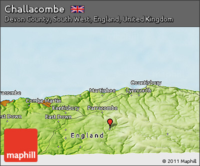 Physical 3D Map of Challacombe