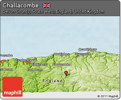 Physical 3D Map of Challacombe