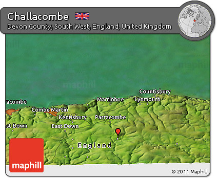 Satellite 3D Map of Challacombe