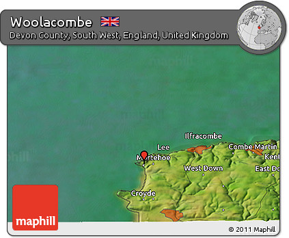 Satellite 3D Map of Woolacombe