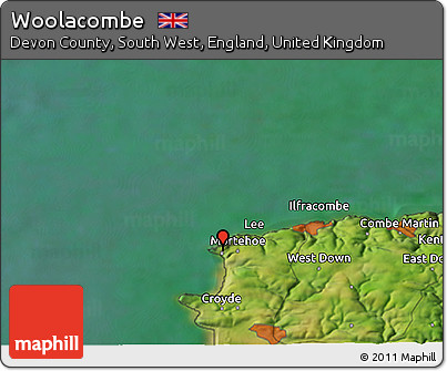 Satellite 3D Map of Woolacombe