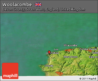 Satellite 3D Map of Woolacombe