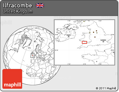 Blank Location Map of Ilfracombe