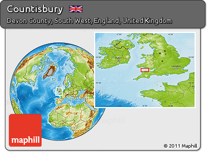Physical Location Map of Countisbury