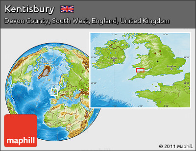 Physical Location Map of Kentisbury