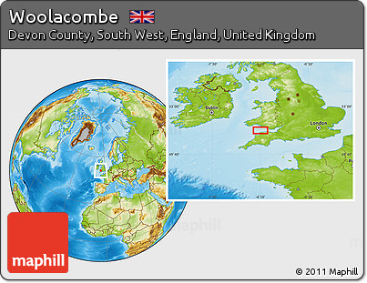 Physical Location Map of Woolacombe