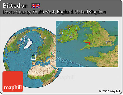 Satellite Location Map of Bittadon
