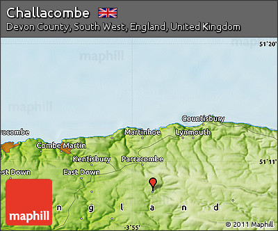 Physical Map of Challacombe