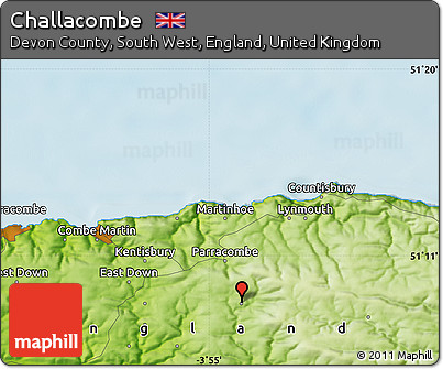 Physical Map of Challacombe
