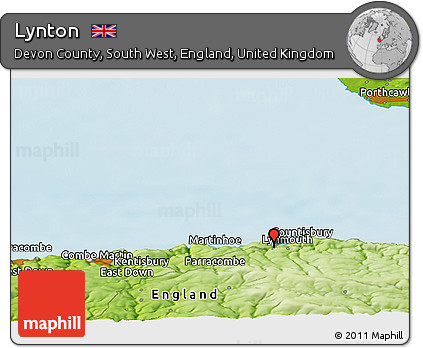 Physical Panoramic Map of Lynton