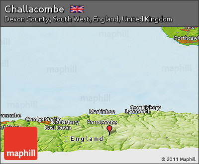 Physical Panoramic Map of Challacombe