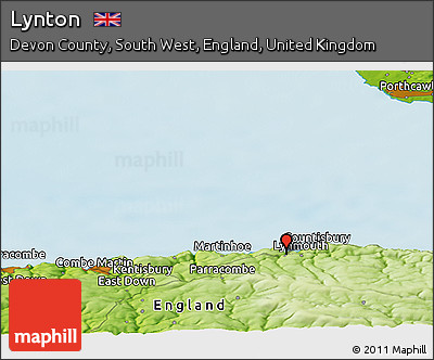 Physical Panoramic Map of Lynton