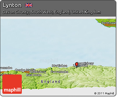 Physical Panoramic Map of Lynton