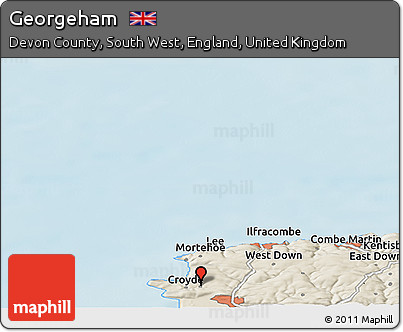 Shaded Relief Panoramic Map of Georgeham