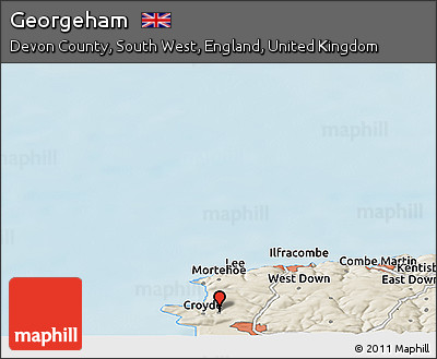 Shaded Relief Panoramic Map of Georgeham