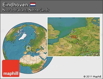 Satellite Location Map of Eindhoven