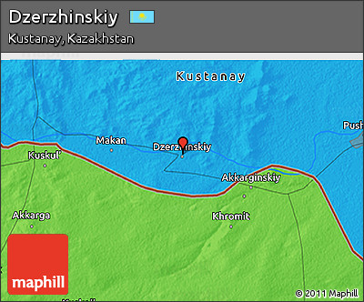 Political 3D Map of Dzerzhinskiy