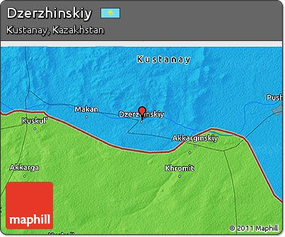 Political 3D Map of Dzerzhinskiy