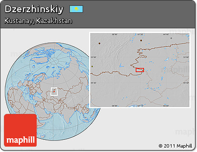 Gray Location Map of Dzerzhinskiy, hill shading