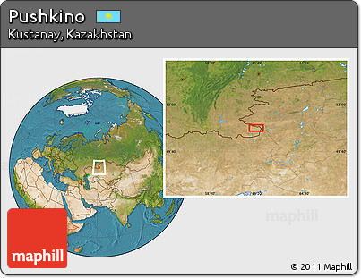 Satellite Location Map of Pushkino