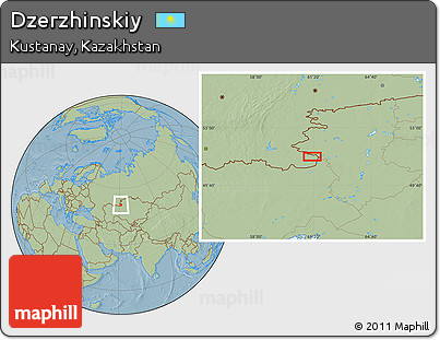Savanna Style Location Map of Dzerzhinskiy, hill shading
