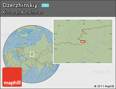 Savanna Style Location Map of Dzerzhinskiy, hill shading